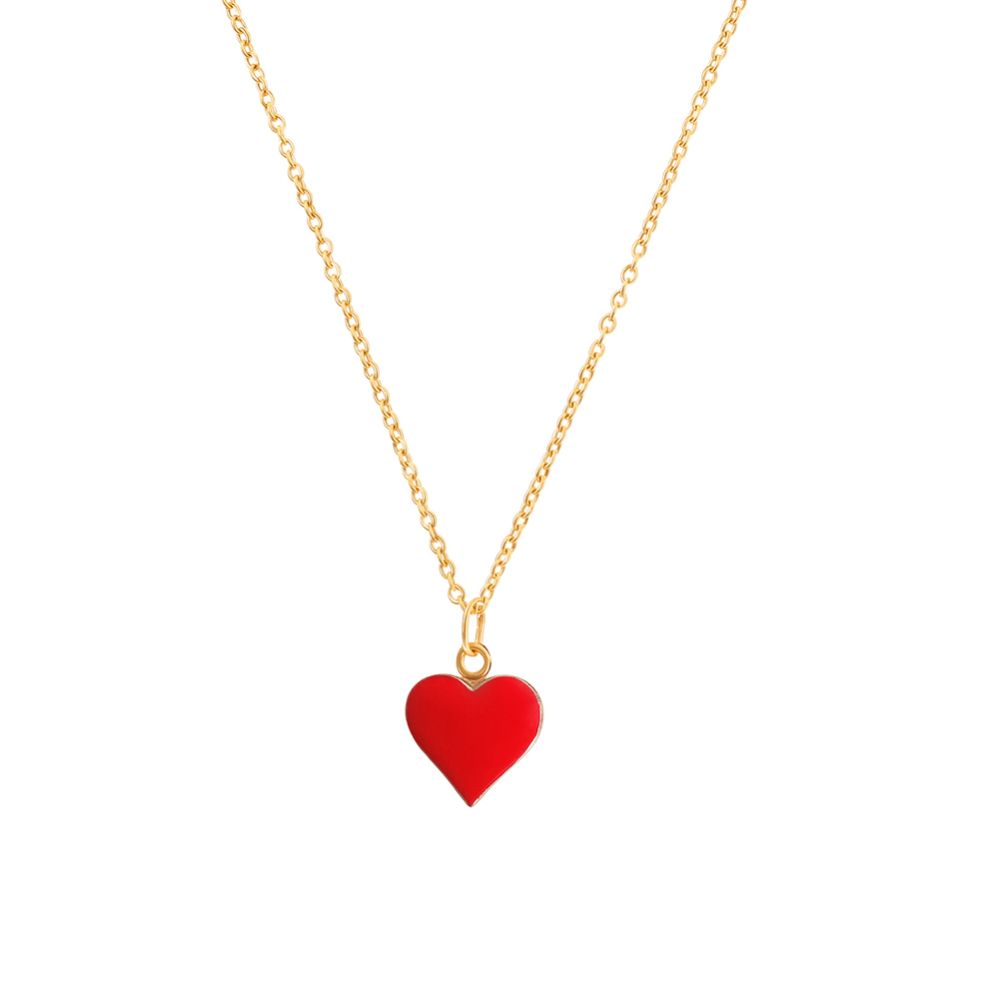 Heart on Fire - Classic Red Heart Pendant Necklace
