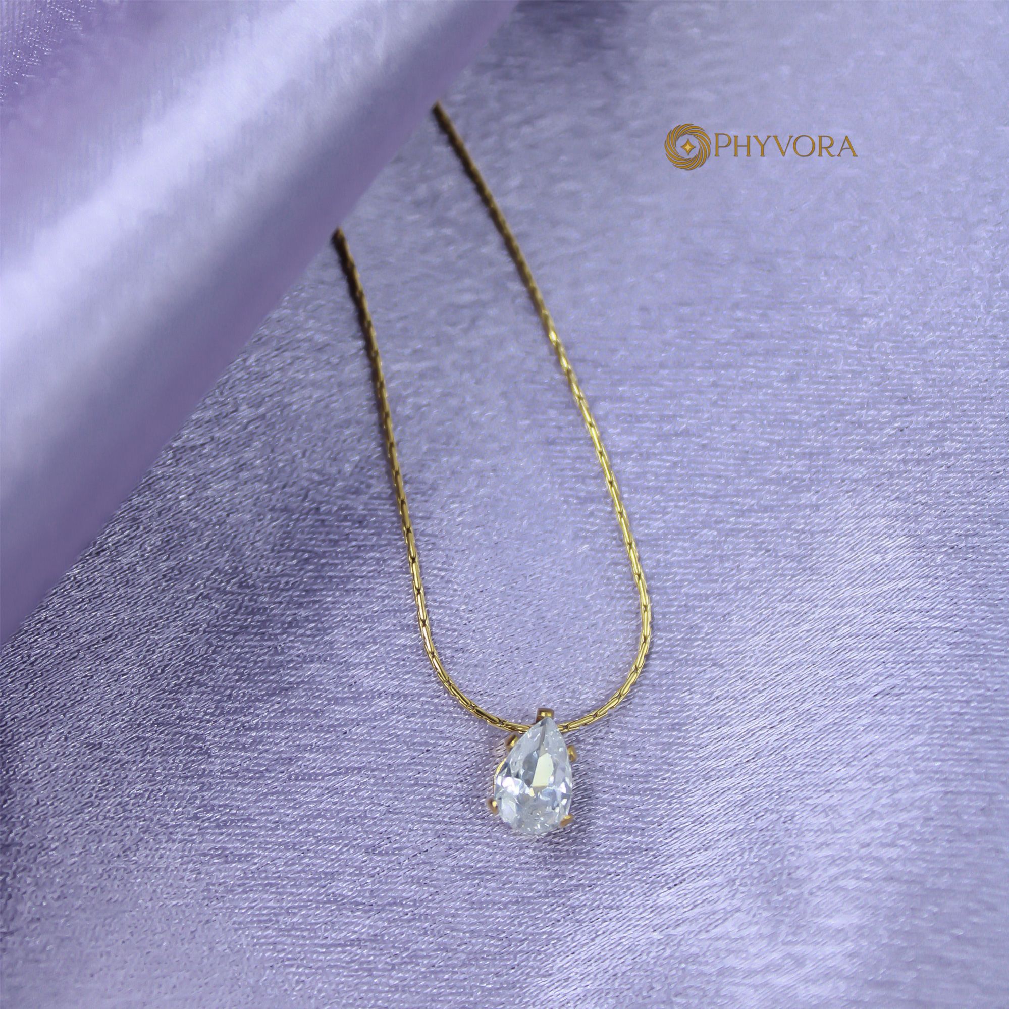 Luxe Teardrop Solitaire Necklace