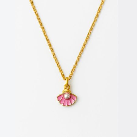 Blush Tide - Pink Seashell Pearl Pendant Necklace