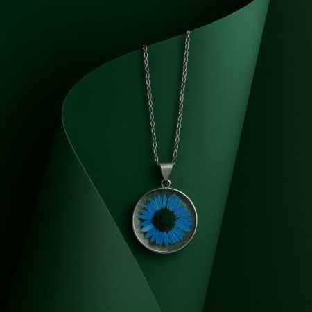 Ocean Bloom Resin Pendant Necklace